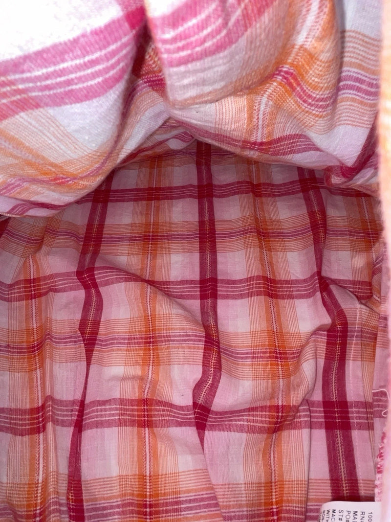 New Women’s Pink Plaid Cumberland Outfitters Long Sleeve Button Up Shirt L 3B-20
