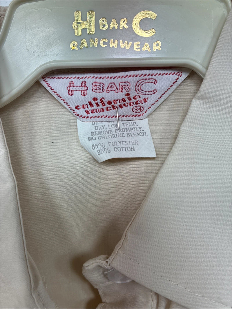 New Women’s H Bar C Tan Long Sleeve Pearl Snap Size 34 II-85