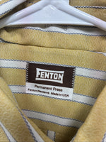 New Men’s Fenton Yellow White Stripe Long Sleeve Pearl Snap 16.5 Large V-114