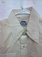 New Men’s Miller Yellow Stripe Long Sleeve Pearl Snap 16 X 35 Large V-115