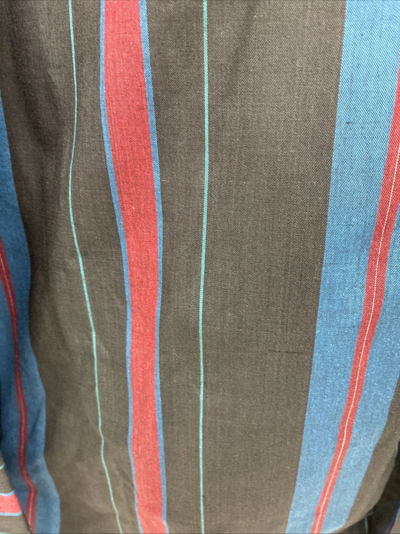 New Men’s ELY Cattleman Multicolor Stripe Long Sleeve Pearl Snap Large 16.5 Q-59