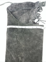 New Equi-grip Brown Show Chaps With Fringe Adjustable Waist 38” L-37