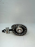 New Black Genuine Leather Nocona Silver Bling Beaded L Belt #N3424601 JJ-70
