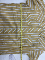 New Men’s Fenton Yellow White Stripe Long Sleeve Pearl Snap 16 Large X-110