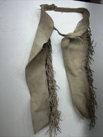 NOS Tan Show Chaps With Fringe Adjustable Waist 37” I-75