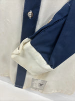 New Men’s Cowboy Threads White Blue Long Sleeve Button Up Large J-53