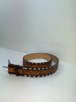 New Brown Genuine Leather Tooled 32” Belt #78000 Z-96