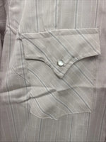 New Men’s ELY cattleman Striped Long Sleeve Pearl Snap 15 X 34 Medium B-126