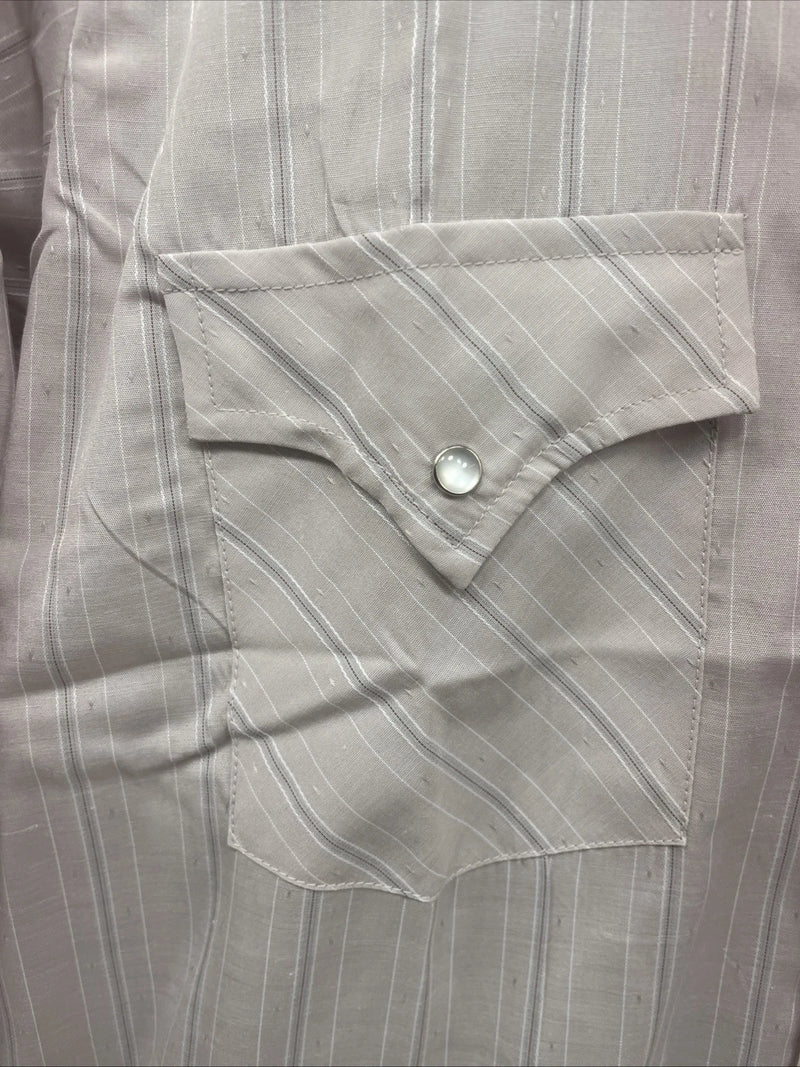 New Men’s ELY cattleman Striped Long Sleeve Pearl Snap 15 X 34 Medium B-126