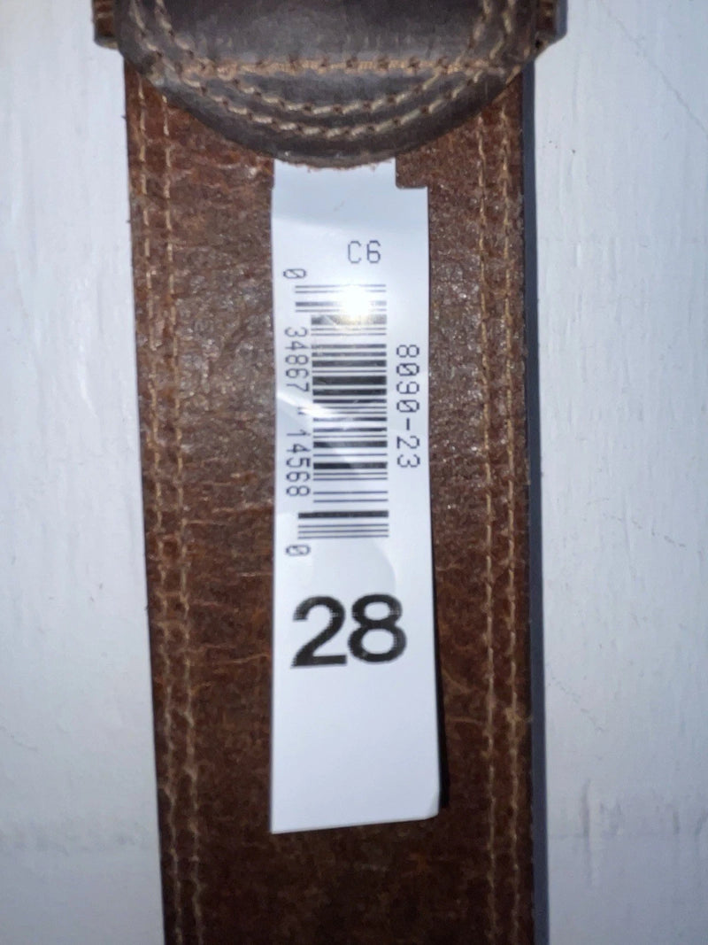 New Brown Genuine Leather Tooled 28” Belt #8090 JJ-40
