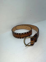 New Brown Genuine Leather Tooled 32” Belt #78000 Z-96