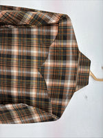 New Women’s Panhandle Slim Brown Plaid Long Sleeve Pearl Snap Size 34 MM-57