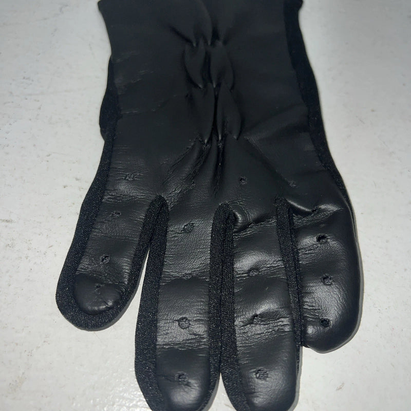 New Black Leather Riding Show Gloves #24595K Q-500