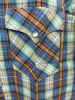 New Men’s Champion Westerns Multicolor Plaid Long Sleeve Pearl Snap Small O-33