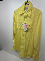 New Women’s Rockmount Yellow Long Sleeve Pearl Snap Size 35 LL-100