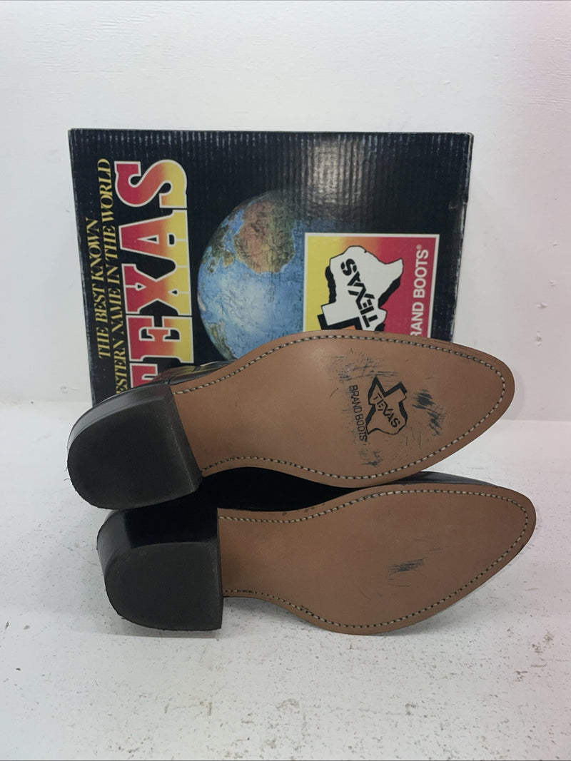 New Men’s Black Texas Brand Cowboy Boots. N 5010 10.5 10 1/2 D. 7-96
