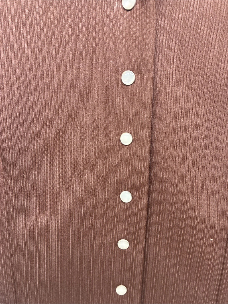 New Women’s Panhandle Slim Brown Long Sleeve Pearl Snap Size 18 KK-13