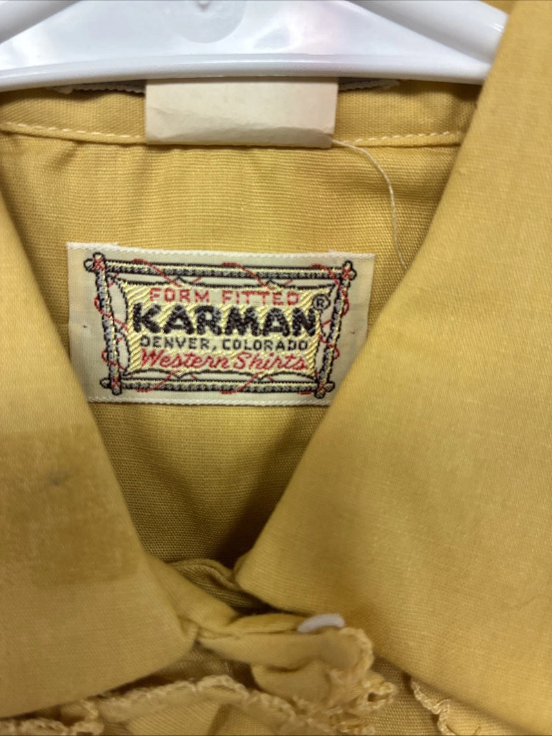 New Kids Karman Yellow Designed Long Sleeve Pearl Snap Size 10 YY-66
