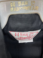 New Women’s H Bar C Black Red Long Sleeve Pearl Snap 36 TT-6
