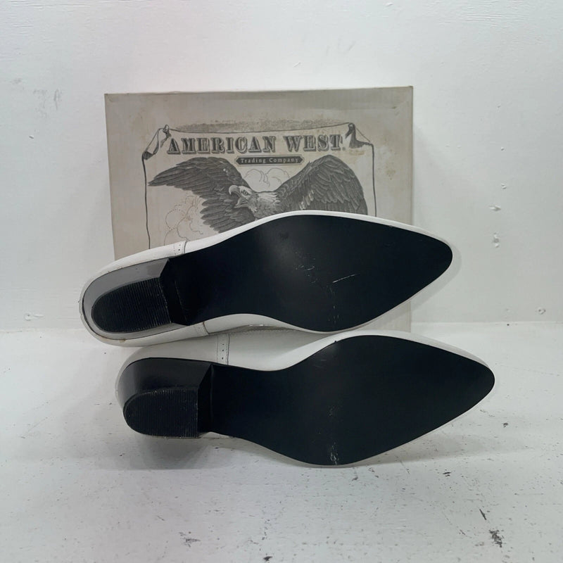 New Women’s White Lace Up American West Cowboy Boots. 515 9.5 9 1/2. 15-134
