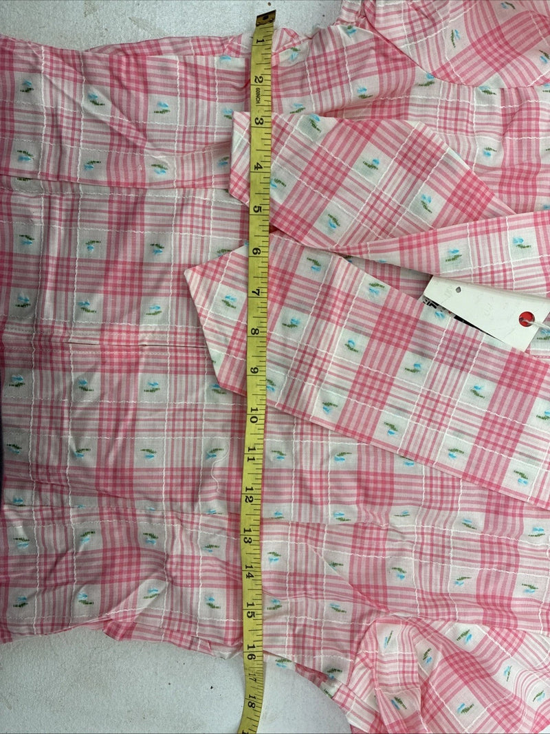 New Women’s Trail Ridge Link Plaid Design Long Sleeve Half Zip Size 36 YY-22
