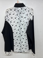New Women’s Cowboy Threads Black White Long Sleeve Button Up XL II-41