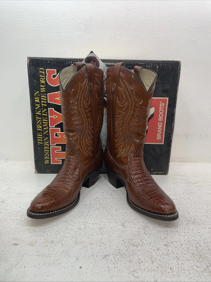 New Men’s Brown Texas Brand Cowboy Boots. 5084 8.5 8 1/2 D. 3-114