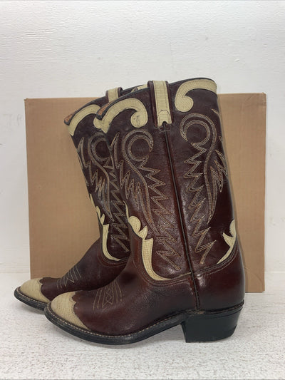 New Youth Brown Texas Brand Cowboy Boots. B 196 5 M. 2-113