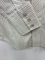 New Kids White Horse Yellow Stripe Long Sleeve Pearl Snap Large DD-62