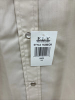 New Men’s ELY cattleman Tan Simple Short Sleeve Pearl Snap 18 2XL H-31