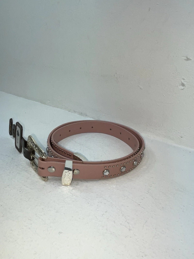 New Pink Genuine Leather Nocona Silver Bling 34” Belt #N1344999 Z-88