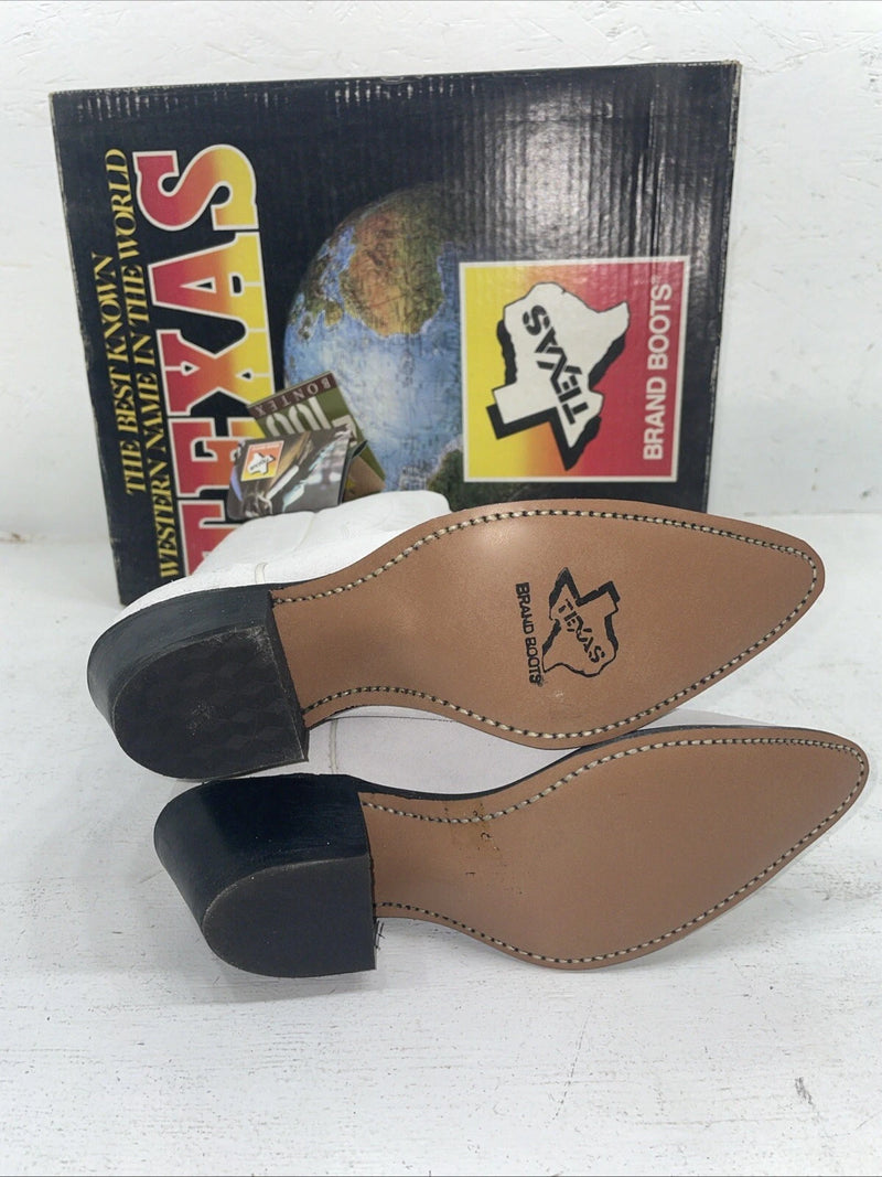 New Women’s White Texas Brand Cowboy Boots. L 198917 7 M. 18-21