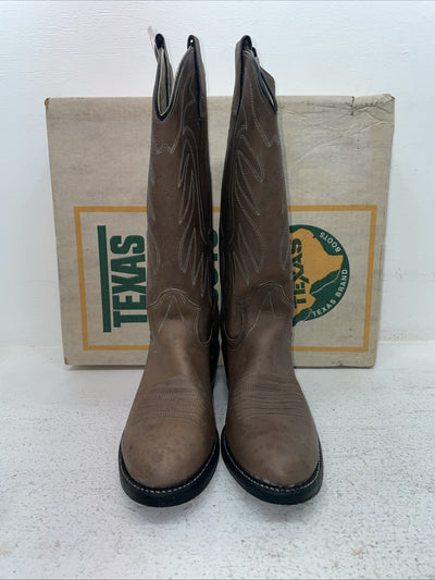 New Men’s Brown Texas Brand Cowboy Boots. 8202 9 D. 3-83