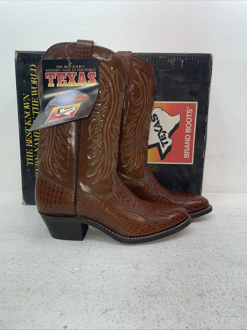 New Men’s Brown Texas Brand Cowboy Boots. 5084 8.5 8 1/2 D. 3-114