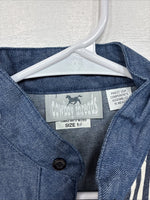 New Women’s Cowboy Threads Jean Stripe Long Sleeve Button Up Size 16 TT-21