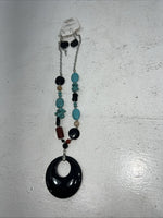New Women’s Allegro Multicolor Beaded Necklace With Earrings. Lead Free A-89 