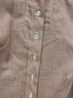 New Women’s Panhandle Slim Brown Long Sleeve Button Up Size 30 KK-68