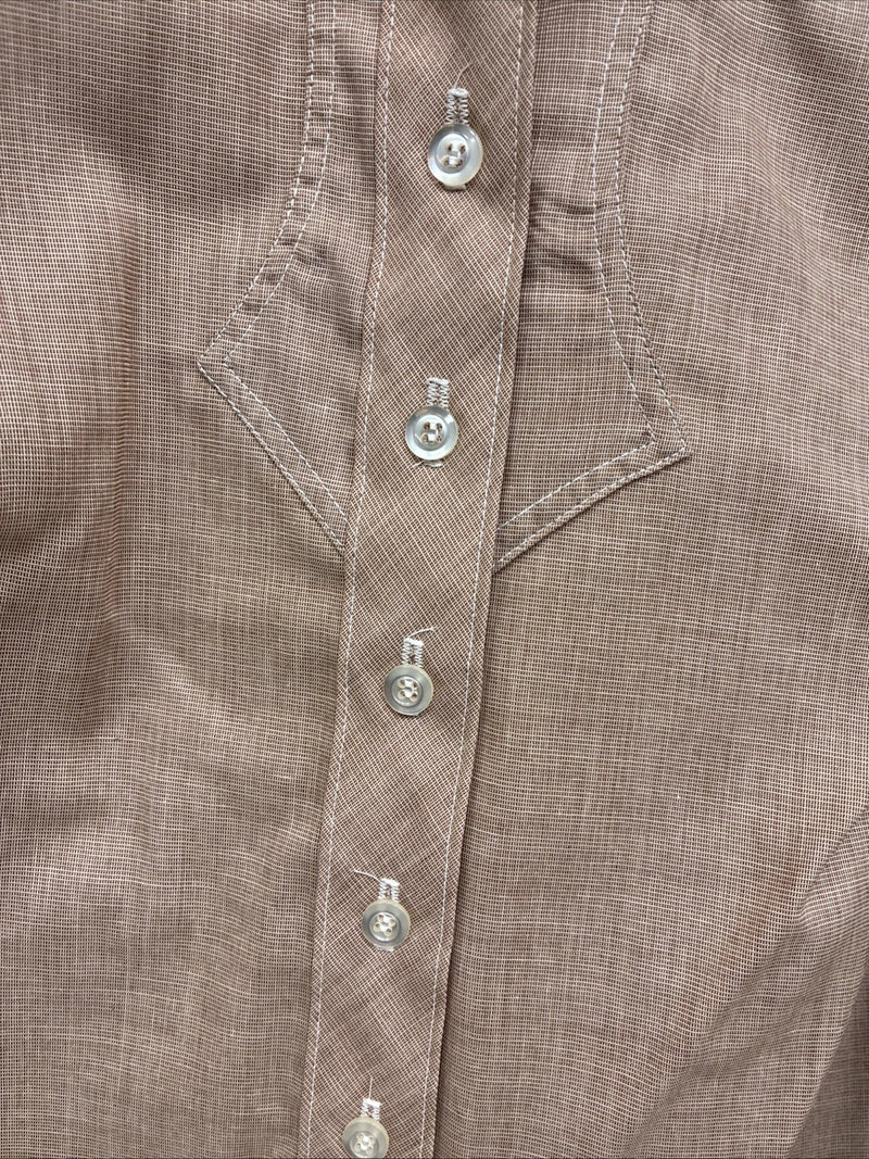 New Women’s Panhandle Slim Brown Long Sleeve Button Up Size 30 KK-68