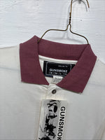 New Men’s GunSmoke White Red Short Sleeve Polo XL E-58