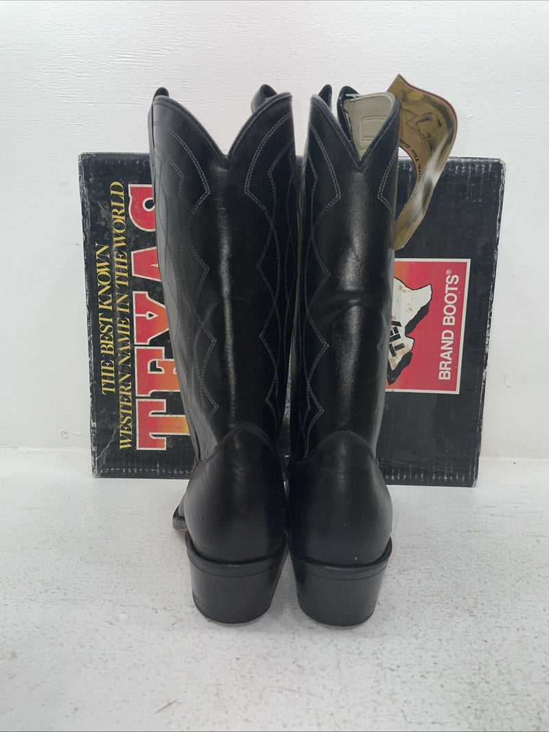 New Men’s Black Texas Brand Cowboy Boots. 5100 9 D. 4-73