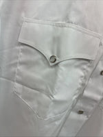 New Men’s Mesquite White Western Long Sleeve Pearl Snap 17.5 X 37 XL R-76