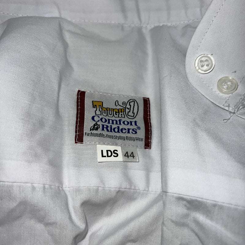 New Women’s White Sleeveless Tough 1 Comfort Riders English Riding Shirt 44 G-31