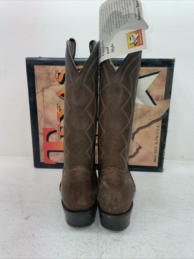 New Men’s Brown Texas Brand Cowboy Boots. 8941 9.5 9 1/2 D. 5-34