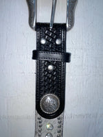 New Black Genuine Leather Nocona Bling And Tooled 28” Belt #N2463401 NN-32