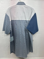 New Men’s Cowboy Threads Blue Designed Short Sleeve Button Up Large CC-41