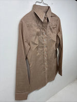 New Women’s Panhandle Slim Brown Long Sleeve Button Up Size 30 KK-68