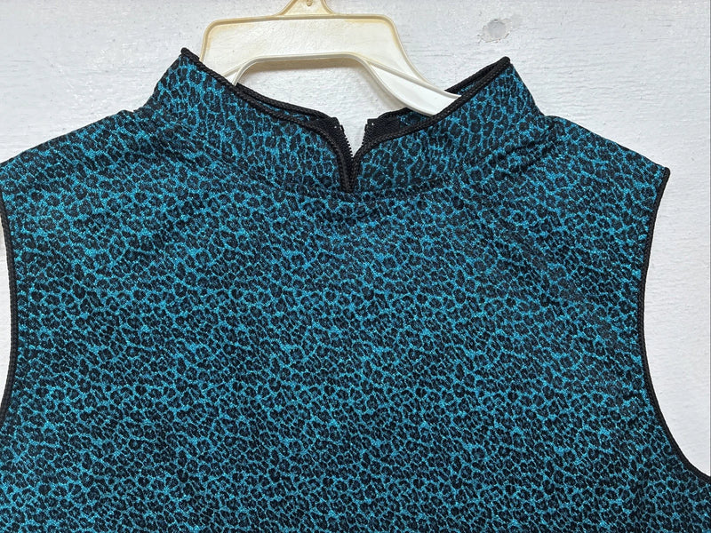 New Women’s 1849 RanchWear Blue Cheetah Print Zip Up Vest Small YY-45