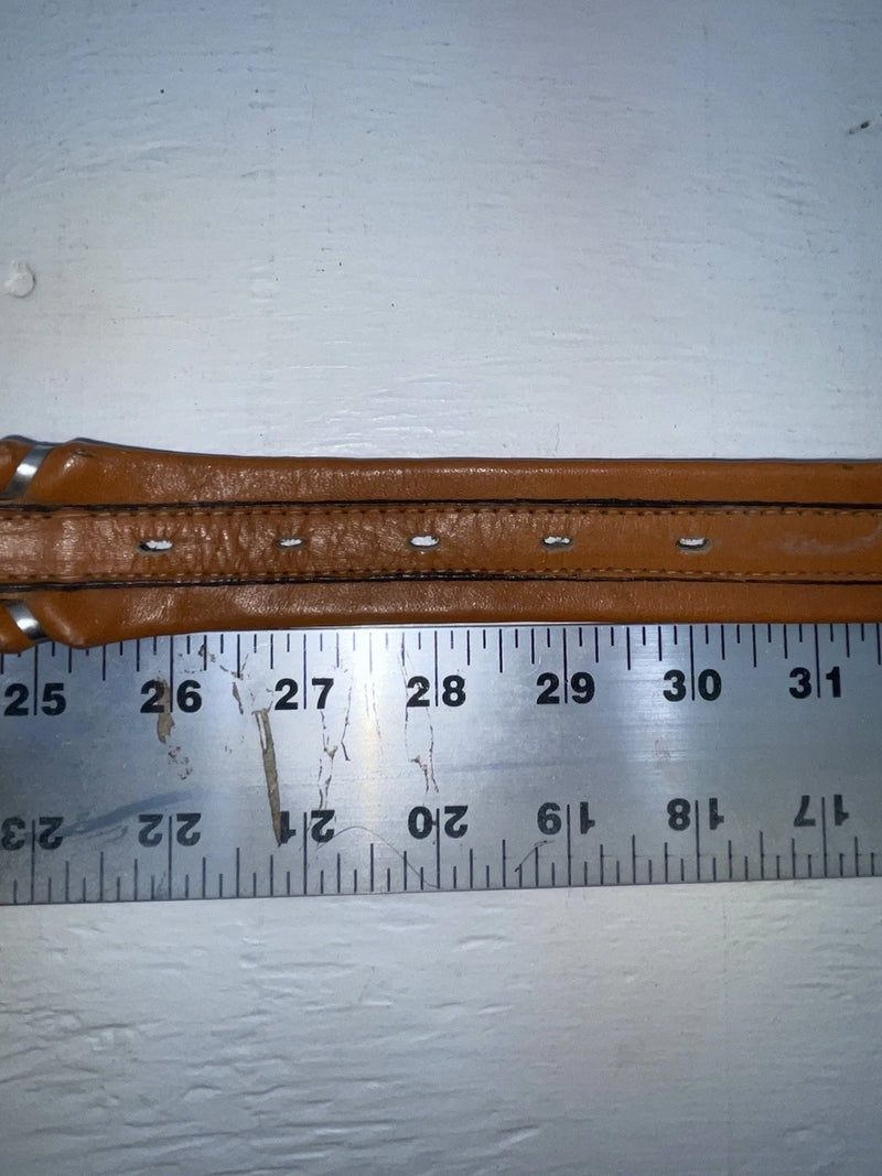 New Brown Genuine Leather Circle Y Weaved 28” Belt #8398 JJ-124