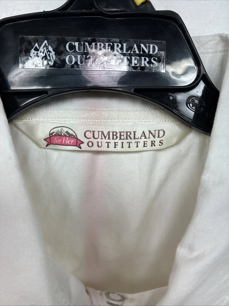 New Women’s Cumberland White Gem Long Sleeve Pearl Snap Large II-98
