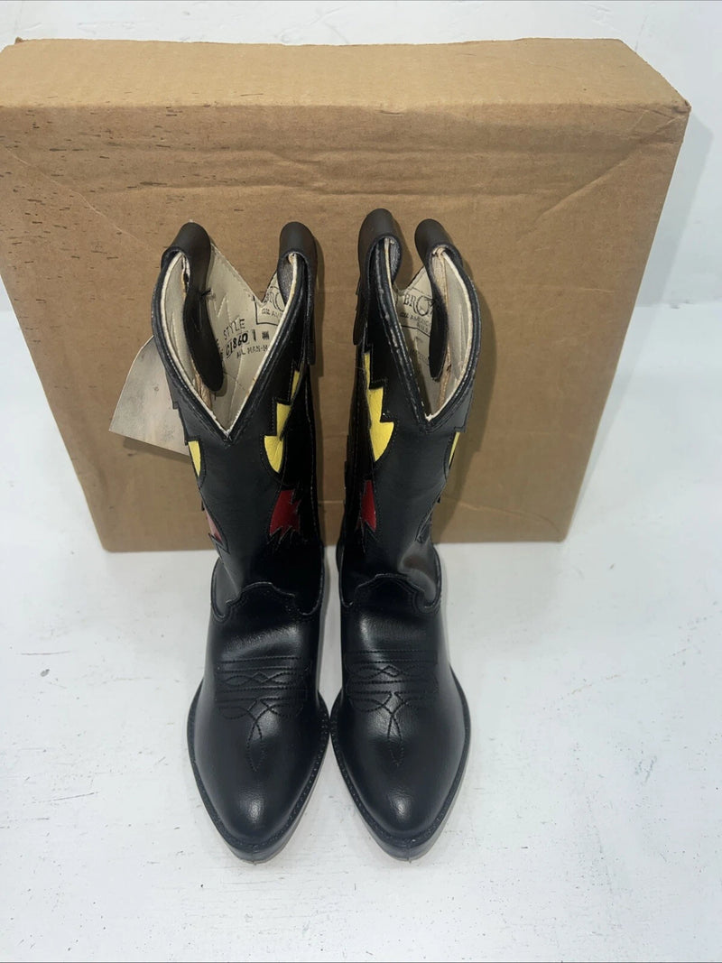 New Children’s Black Bronco Cowboy Boots. 9 D. 24-17
